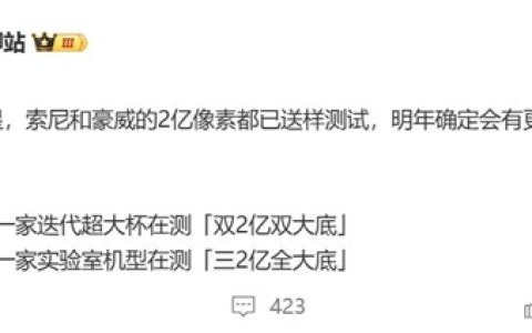 曝索尼/豪威加入2亿像素俱乐部：2亿像素大爆发