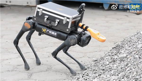 广州海关自主研发 全国海关首个能“闻”出辐射的机器狗上任