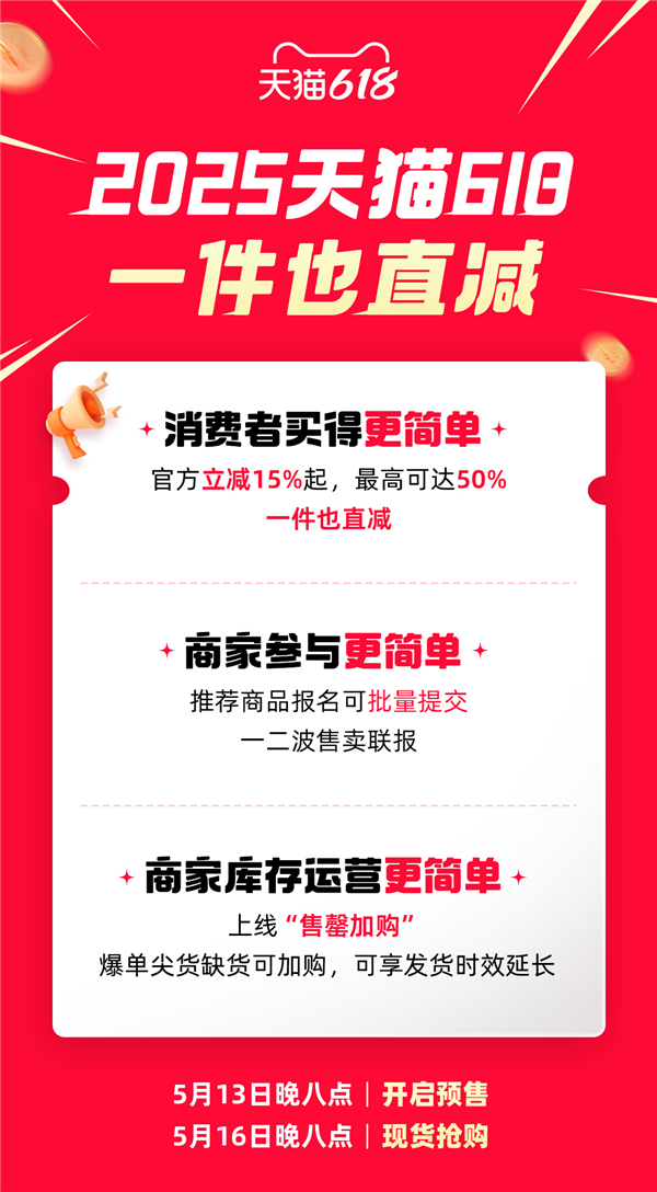 史上最简单！天猫/京东618超级红包首发：最高25888元 无门槛使用