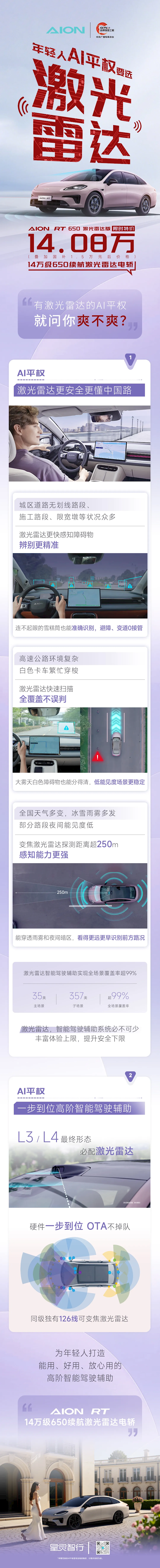 14万就给激光雷达 广汽埃安RT 650激光雷达版限时特价