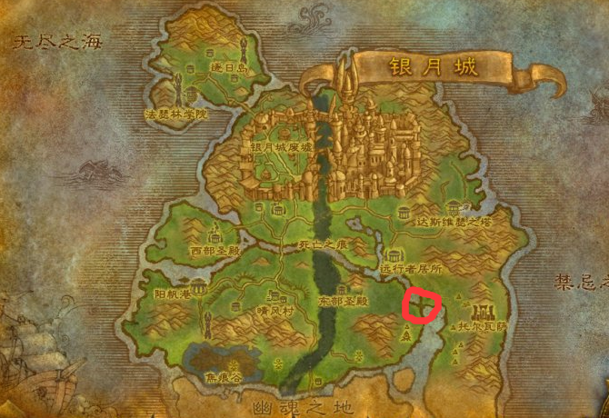 魔兽世界艾伦达尔瀑布在哪(艾伦达尔瀑布位置坐标图)