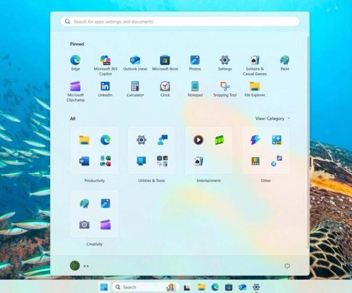 新旧版开始菜单相比! Win11 24H2新版开始菜单应用分类仅支持预设类别