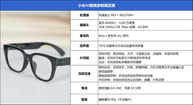续航长+软件强! 小米AI眼镜评测插图1 续航长+软件强! 小米AI眼镜评测插图1