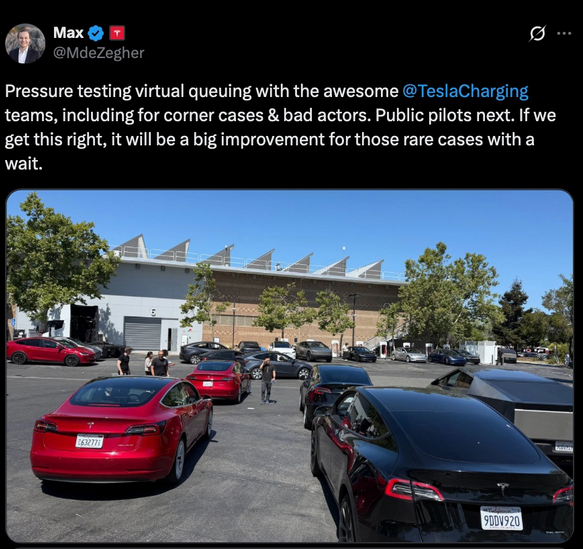 充电不用再打架！特斯拉“虚拟排队”功能上线：告别充电桩抢位大战
