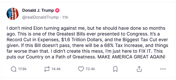 翻脸比翻书还快！骂战之后 马斯克特朗普有望和解