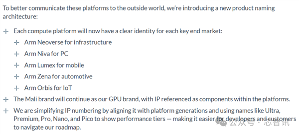 放弃Cortex！Arm推出5大全新品牌 自研芯片与客户竞争
