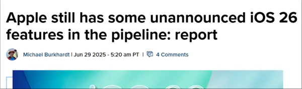 iOS 26还有两项未公布隐藏功能！涉及实时翻译和Wi-Fi同步