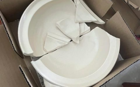 网购无印良品陶瓷碗收到一堆碎片 客服：不退不换只赔4元