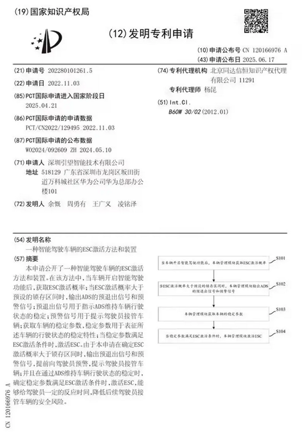 华为引望公布新专利:降低驾驶员接管车辆的安全风险插图 华为引望公布新专利:降低驾驶员接管车辆的安全风险