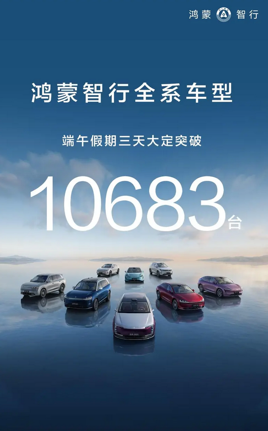 销量再创新高！鸿蒙智行端午假期全系车型大定突破10683台