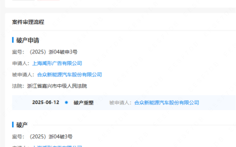 哪吒汽车正式被申请破产 冻结超10亿股权 执行金额超1.58亿