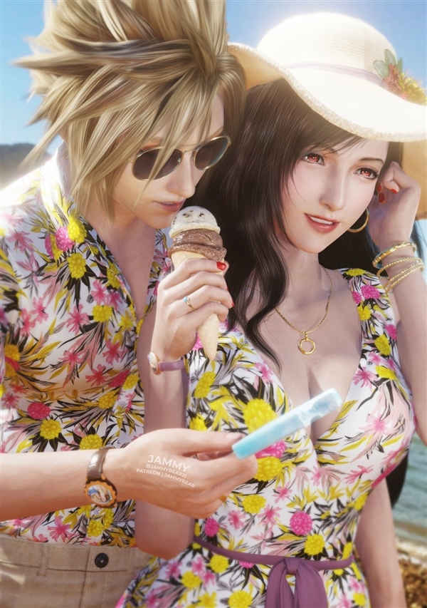 《最终幻想7》蒂法超美3D新图 不愧3D区耶路撒泠