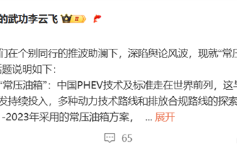 比亚迪李云飞回应车圈恒大、常压油箱事件：油箱合规、财务没问题
