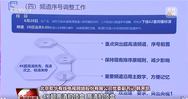 新增两家卫视4K超高清频道同日开播！标清机顶盒将退出市场