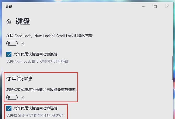 windows筛选键有什么用? Windows筛选键开启关闭以及设置指南插图7