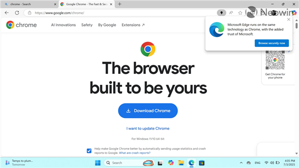 还得靠欧盟整治！微软停止在Chrome官网植入Edge广告