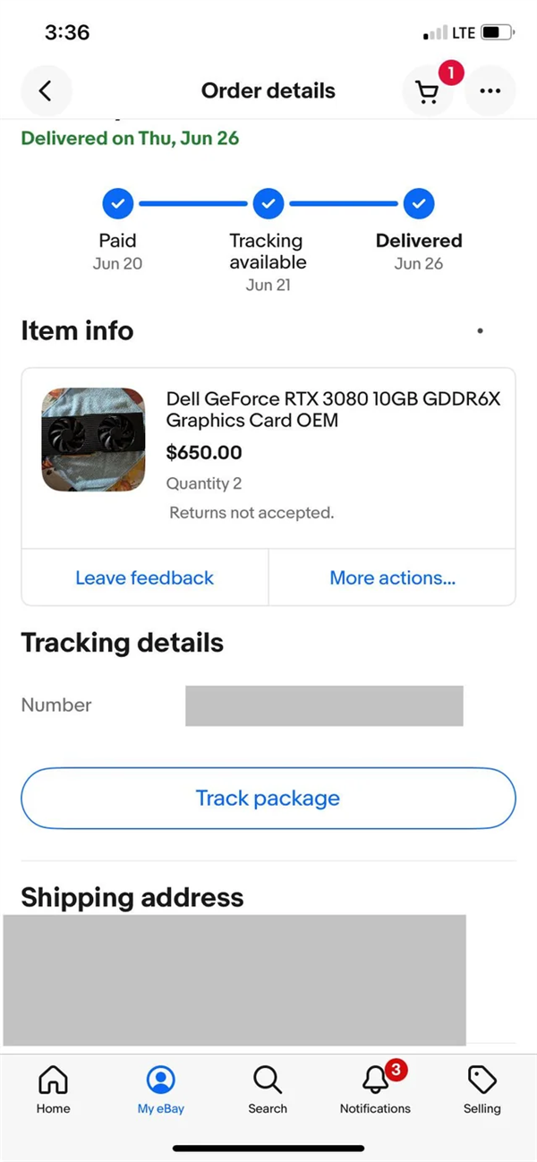 卖家哭晕！4600元买两张RTX 3080：收到全是RTX 3090