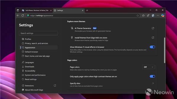 微软反复横跳！再一次恢复Edge被移除的云母Mica效果
