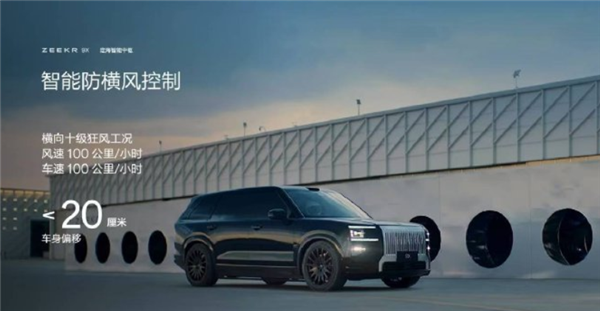 极氪9X全球首发智能防横风控制：10级大风依旧稳如泰山