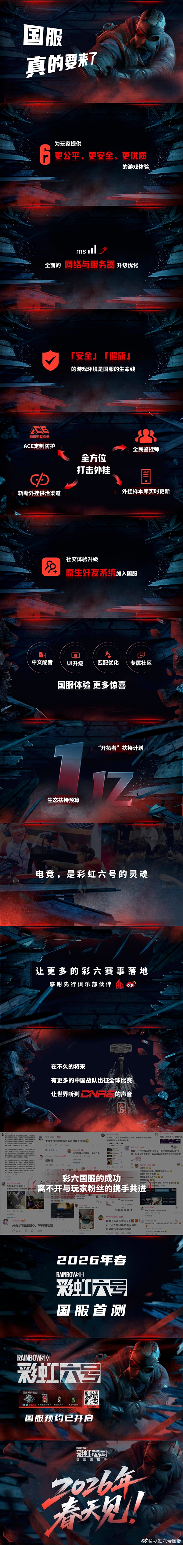 育碧大作《彩虹六号》国服实机演示发布：2026年春季首测