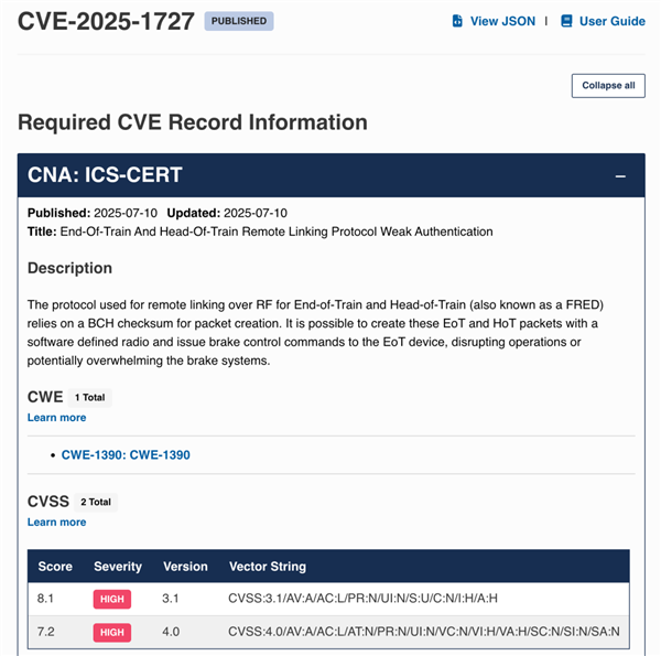 黑进美国一列高速行驶的火车：仅需500刀！
