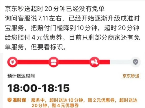 京东取消外卖超时“20分钟免单” 卷不动了吗