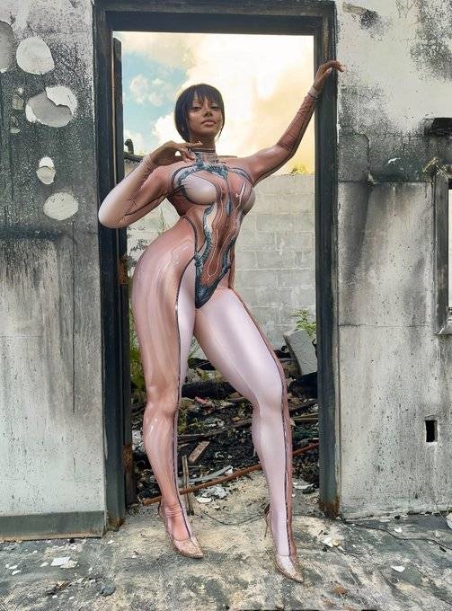 黑人老妹儿cos春丽 这粗壮大腿确实还原插图1 黑人老妹儿cos春丽 这粗壮大腿确实还原