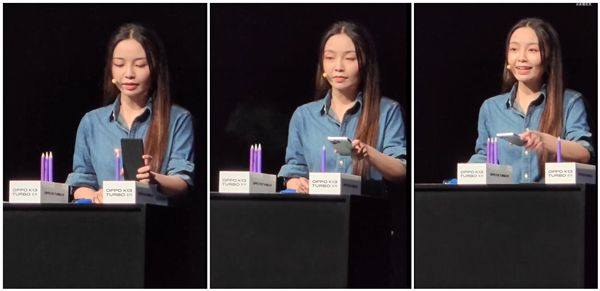 美女产品经理实测OPPO K13 Turbo吹蜡烛：火焰瞬间被吹灭