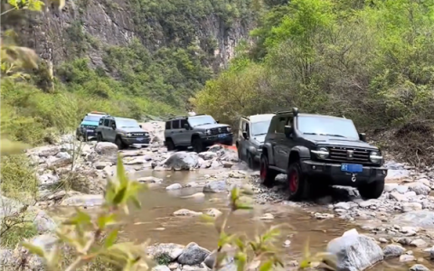 五辆坦克300玩起“车体蜈蚣”穿越河道 博主：纯胡闹！