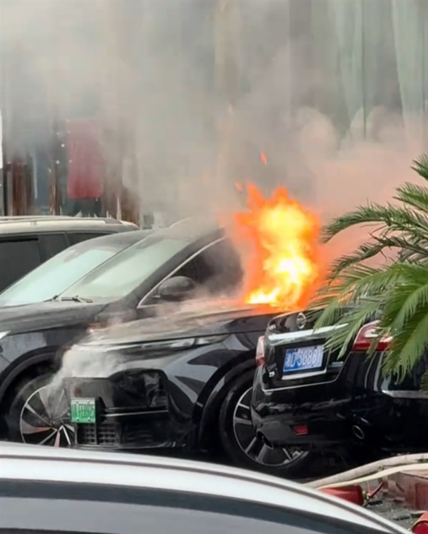 贵州一辆理想L7起火 官方辟谣：被酒店中掉落的燃烧物引燃