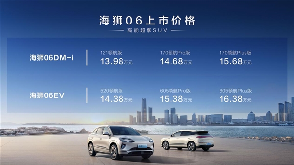 高能超享SUV 比亚迪海狮06长沙区域上市 售价13.98万-16.38万