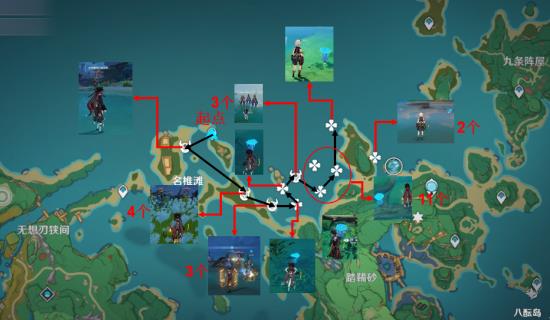 原神神里绫华突破材料名刀镡挑战路线分享