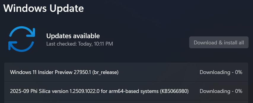 Win11 Canary预览版27950发布:撤回设置更名并修复屏幕闪烁