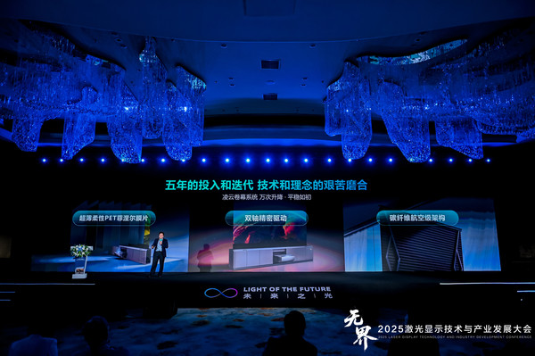 无界之上，中国引领：2025激光显示大会海信发布可卷曲激光影院与150吋巨幕，重构显示产业格局