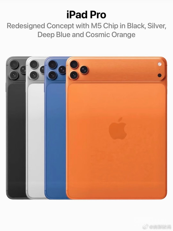 新款iPad Pro概念设计图曝光：像iPhone 17 Pro拉宽版