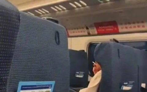 男子高铁上旁若无人抽烟被带走 12306回应：严重可致停运