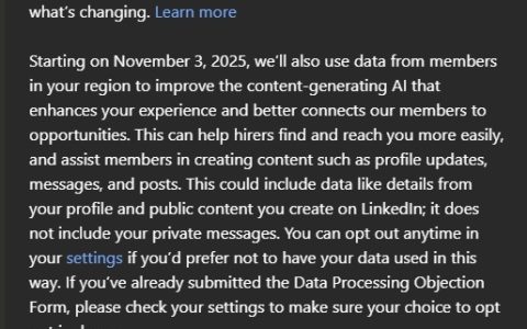 微软旗下领英：将默认使用用户数据训练AI模型！