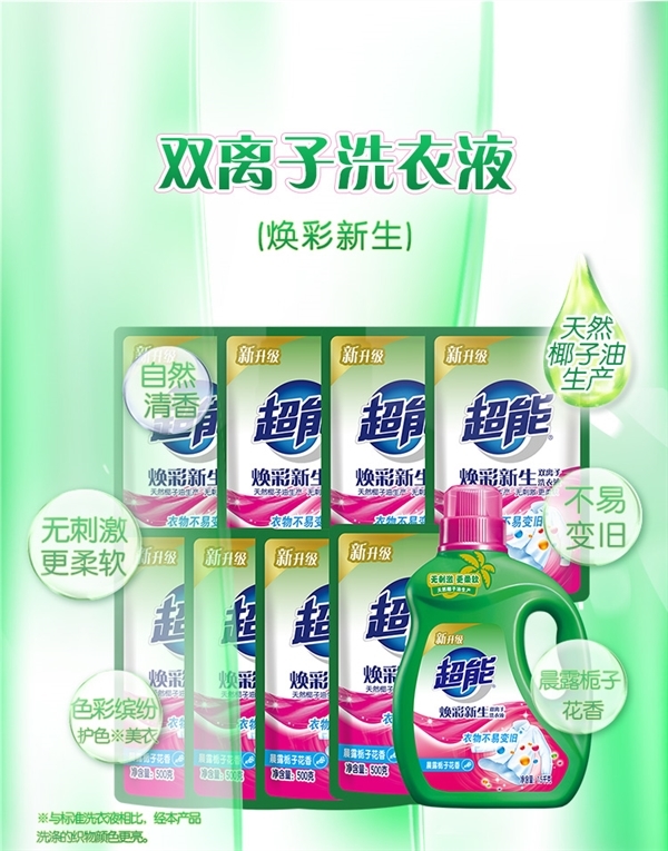 天然椰子油生产！超能洗衣液大促 39.9元到手11斤