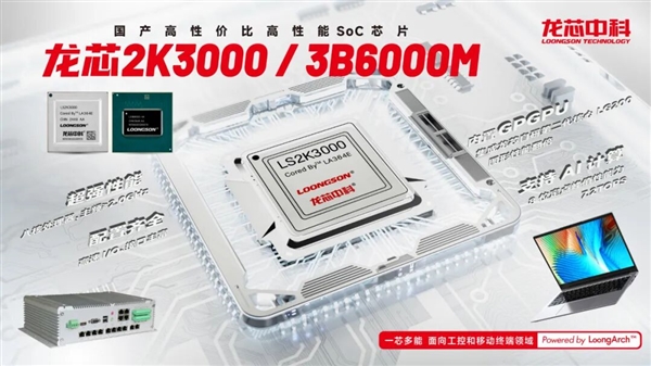 龙芯3B6000M入选国家安全可靠最高等级Ⅱ级！“三剑客”一齐登顶