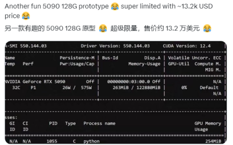 魔改128GB超大显存RTX 5090现身！为AI而生：单卡售价超90000元