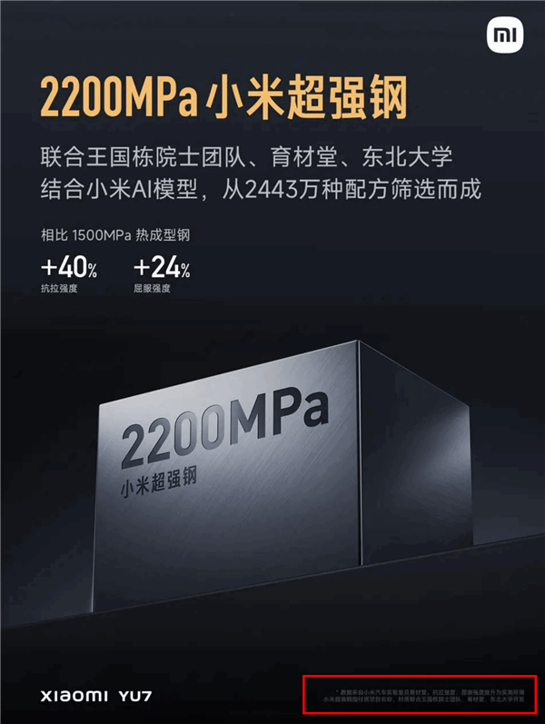 小米回应小米超强钢小字备注为项目名称：行业通行做法 不影响本身性能