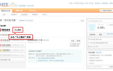 支付宝卡通怎么激活支付