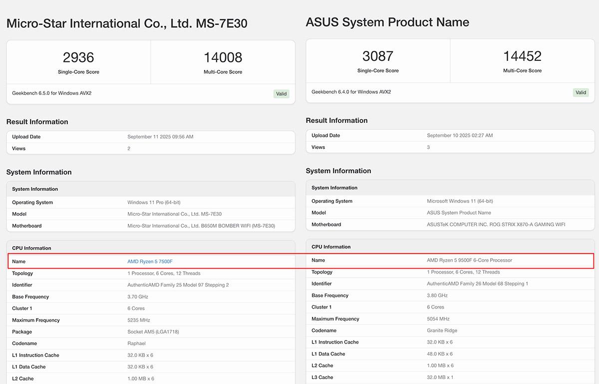 这颗新U到底值不值得冲? AMD 9500F和7500F性能对比测评插图4