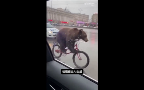 你能分辨出吗！莫斯科熊骑自行车AI视频爆火 骗过百万网友