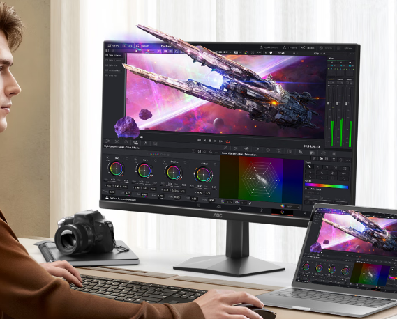 AOC新款27寸显示器首发999元起：2K 180Hz、内置智联无线投屏