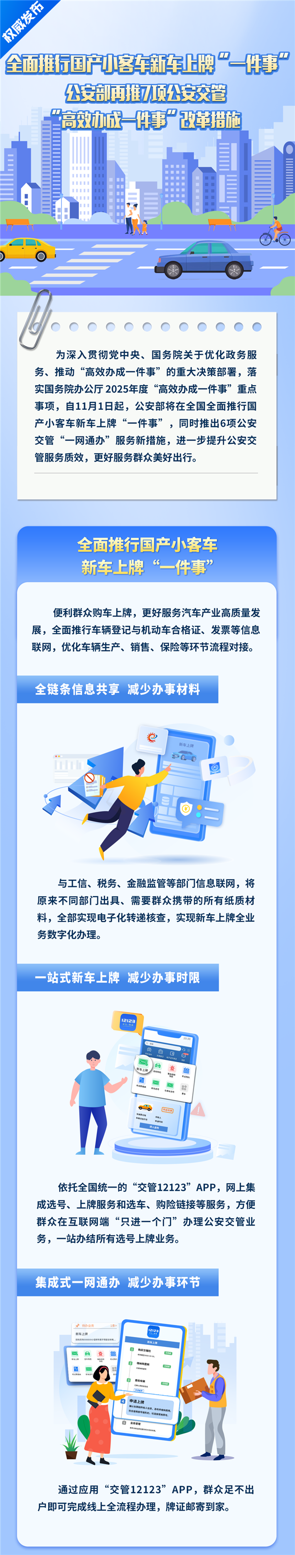 11月起 国产小客车新车上牌不用再跑车管所！一图看懂
